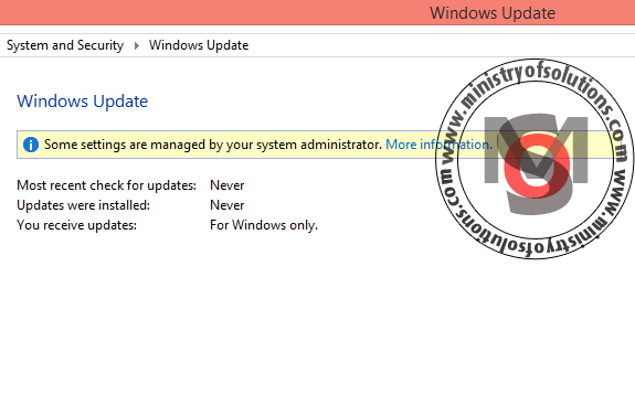 Updates are disabled by your administrator