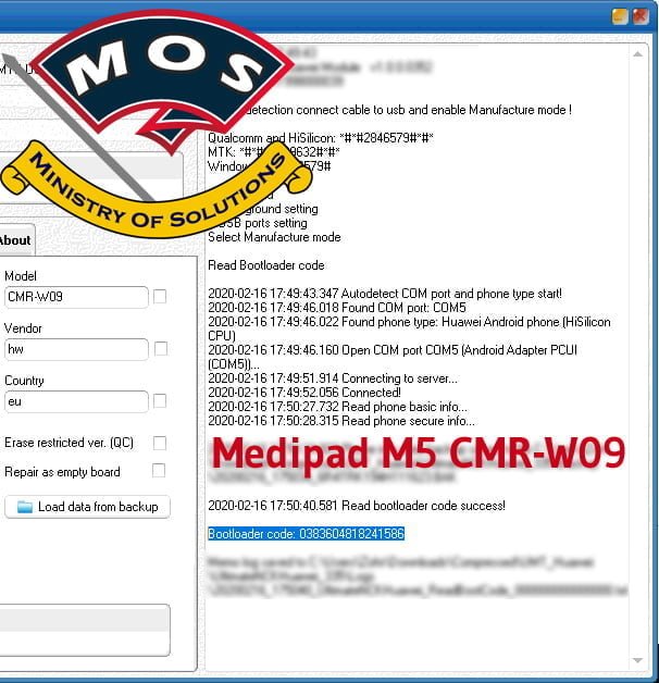 Huawei Mediapad M5 Pro EMUI9 Bootloader Code (CMR-AL09/W09 ...